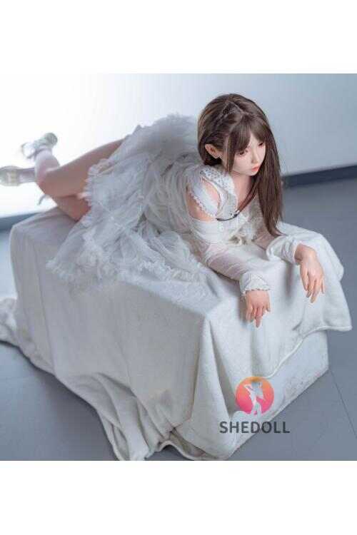 SHEDOLL レモン 148cm | Dカップ | 透けレースドレス | 白肌/繊細/小柄 | 植毛/加温機能/可動関節 | 純欲系ドール